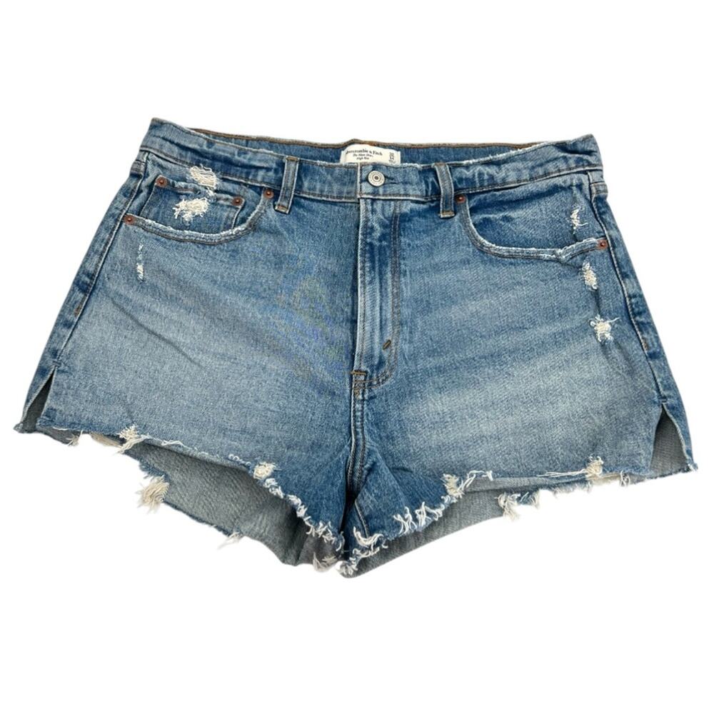 NWT Abercrombie & Fitch the mom short high rise denim shorts sz 32